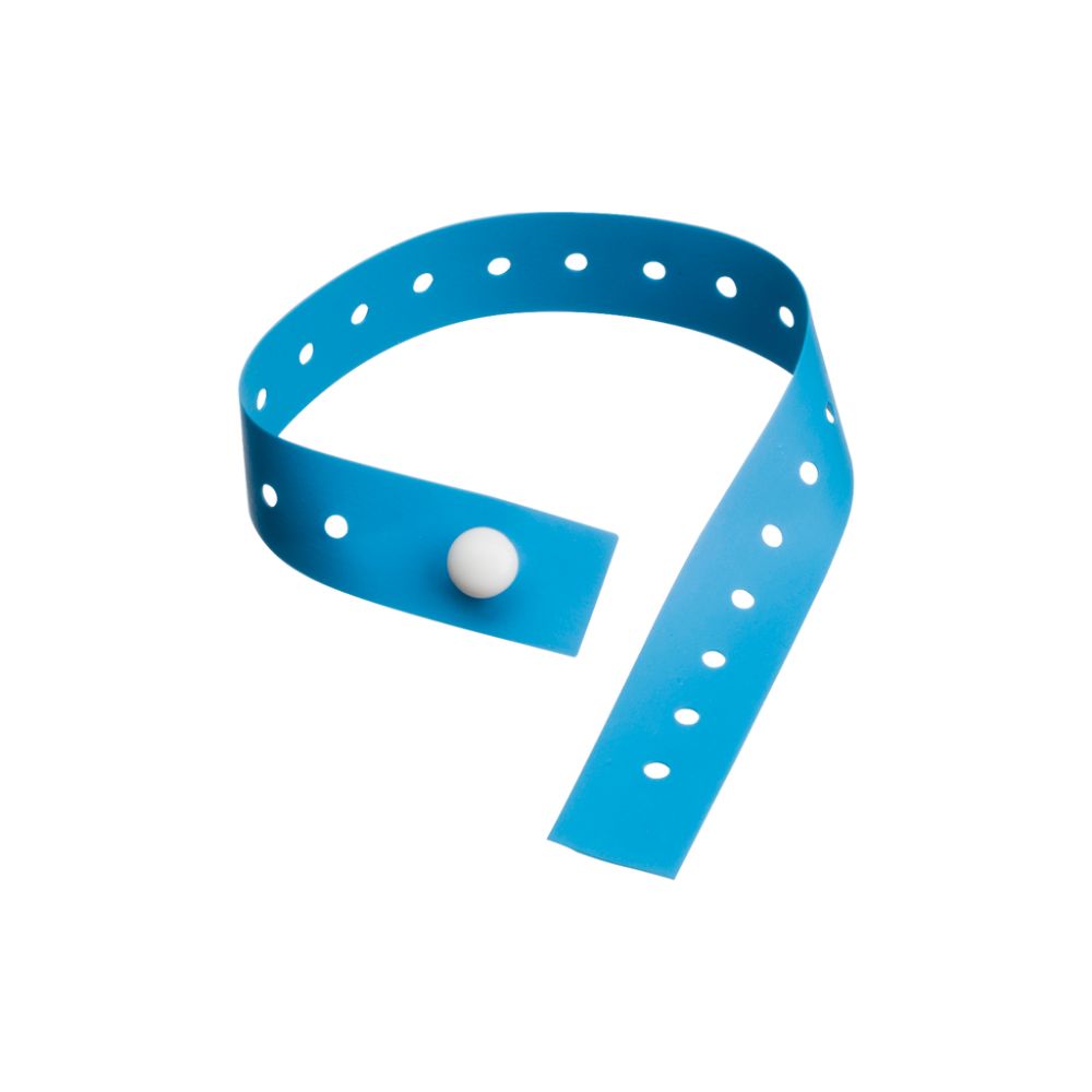 Blauwe tourniquet band voor volwassenen voor eenmalig gebruik met enkele knoopsluiting