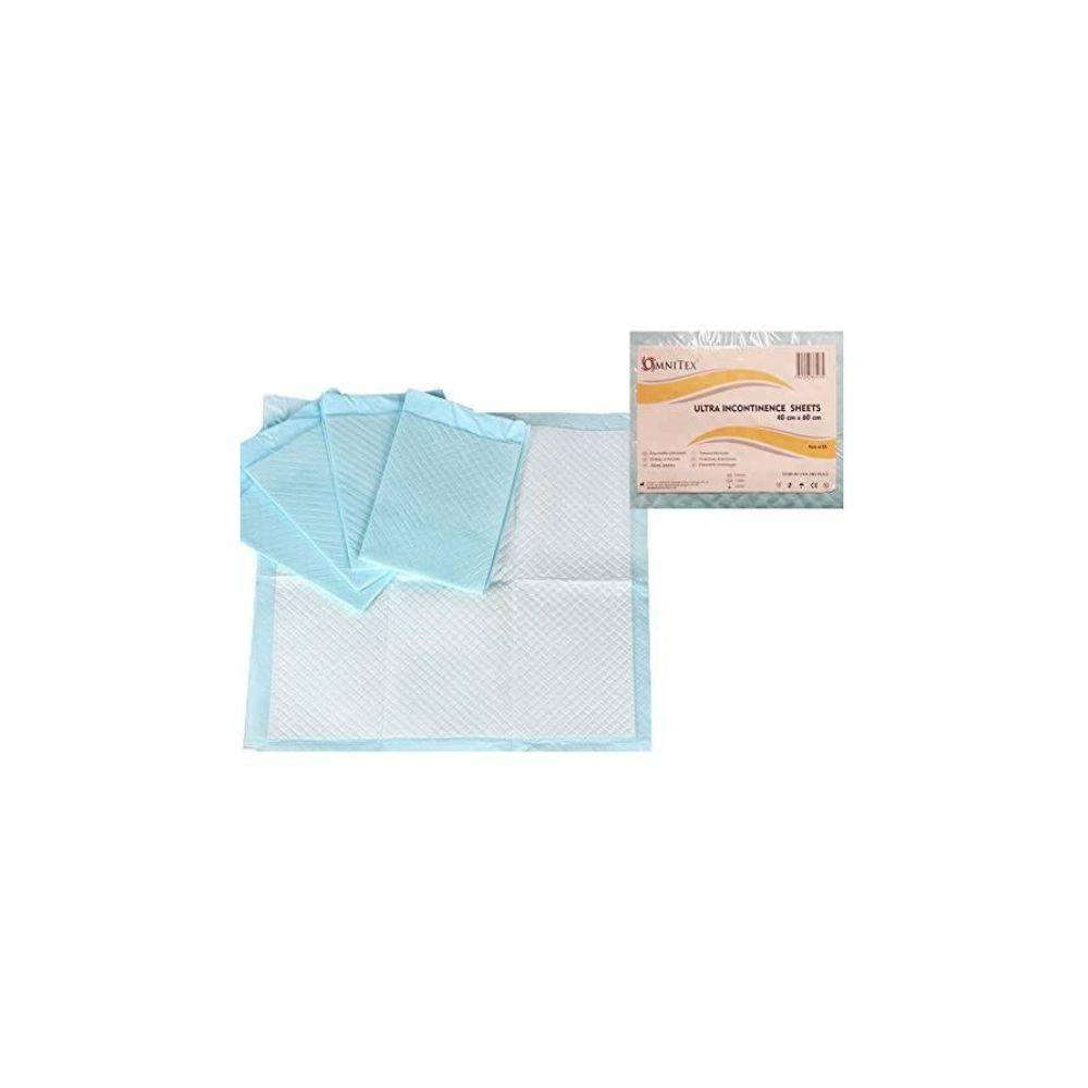 Omnitex 40 cm x 60 cm Ultra Wegwerpstoelincontinentielakens, 25 stuks