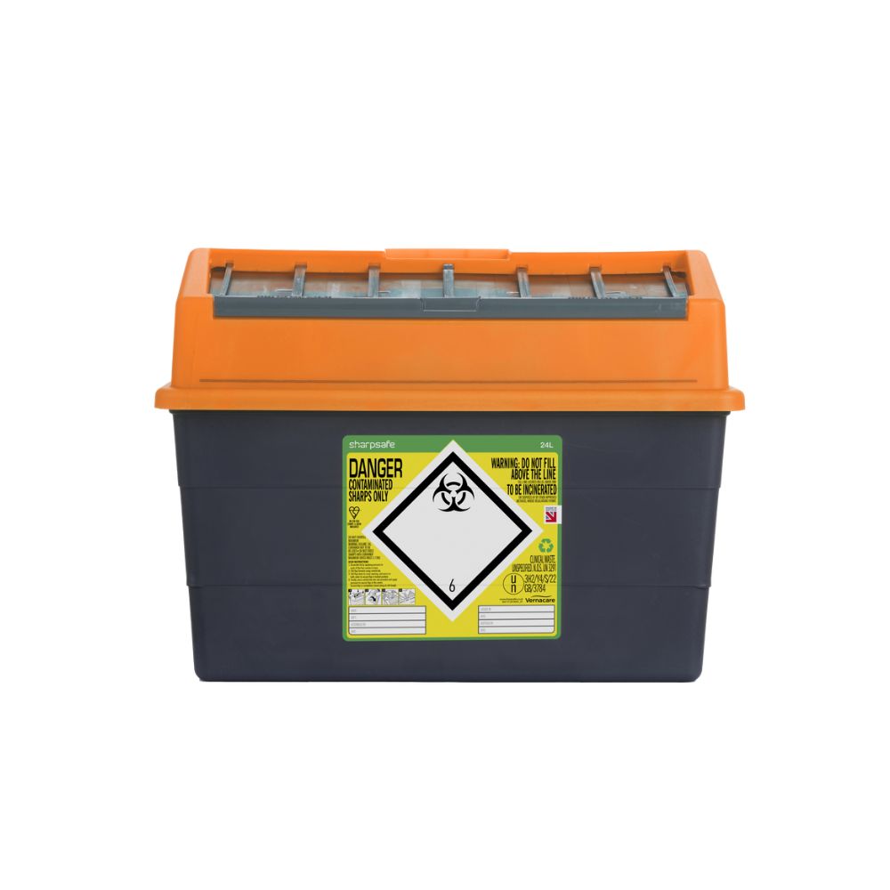 24 Liter Sharpsafe Oranje Afvalcontainer