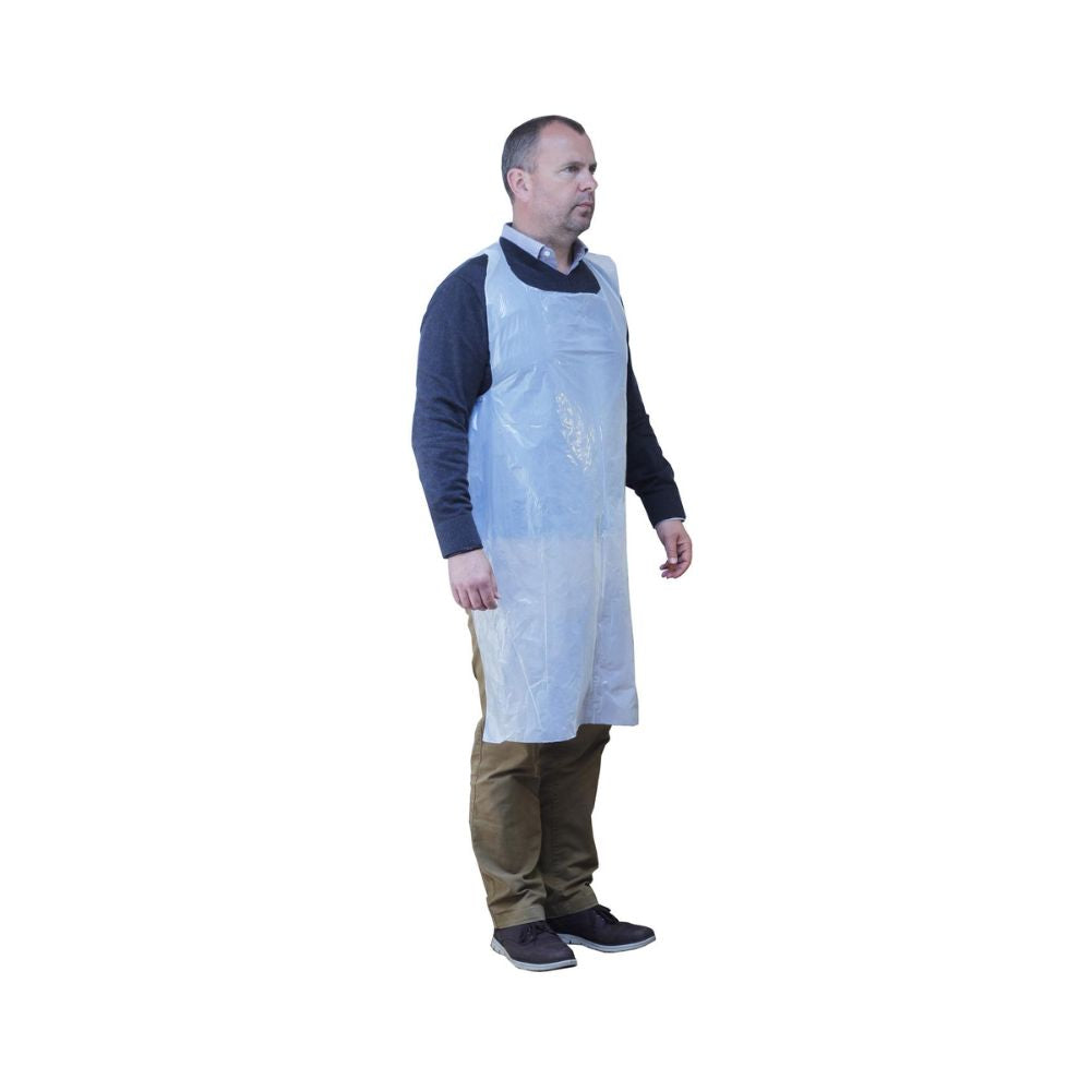 White 11mu PRO Polythene Disposable Aprons Pack of 200