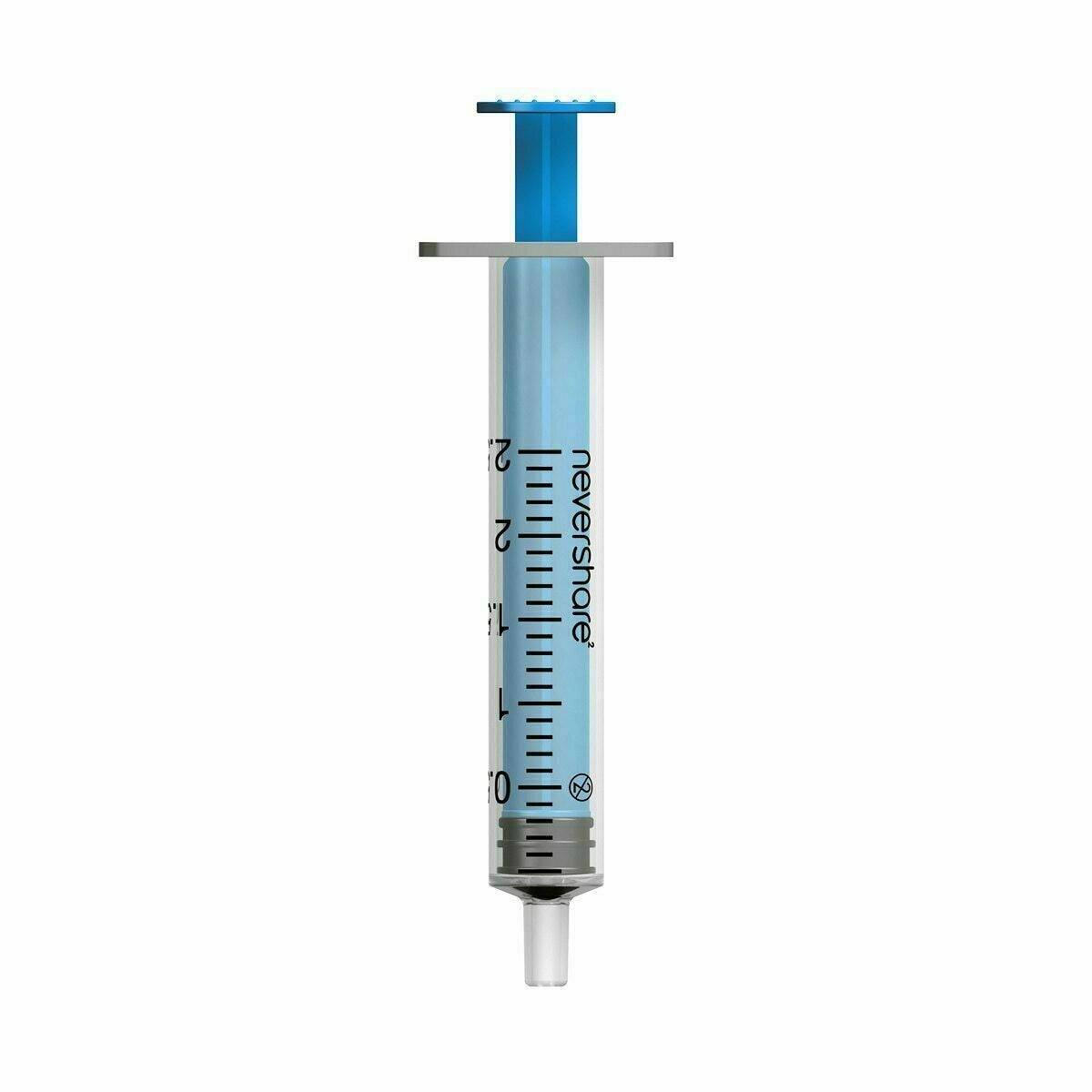 2,5 ml Nevershare blauwe Luer Slip-spuiten