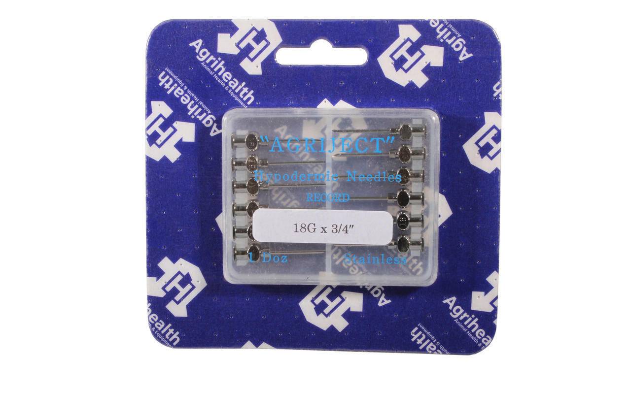 17 g 1 inch Agriject Record Fit-naalden x 12