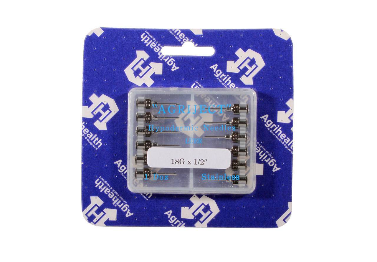 18 g 1 inch Agriject Luer Fit-naalden x 12