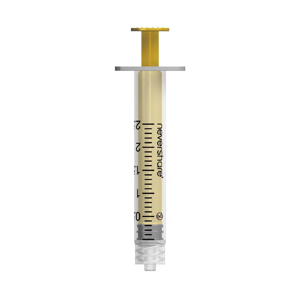 2,5 ml gele Nevershare Luer Lock-spuiten