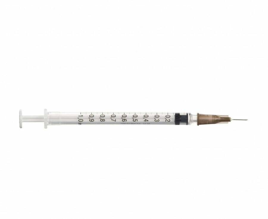 1 ml + 26 g 3/8 inch BD Plastipak Luer Slip-spuit en naald