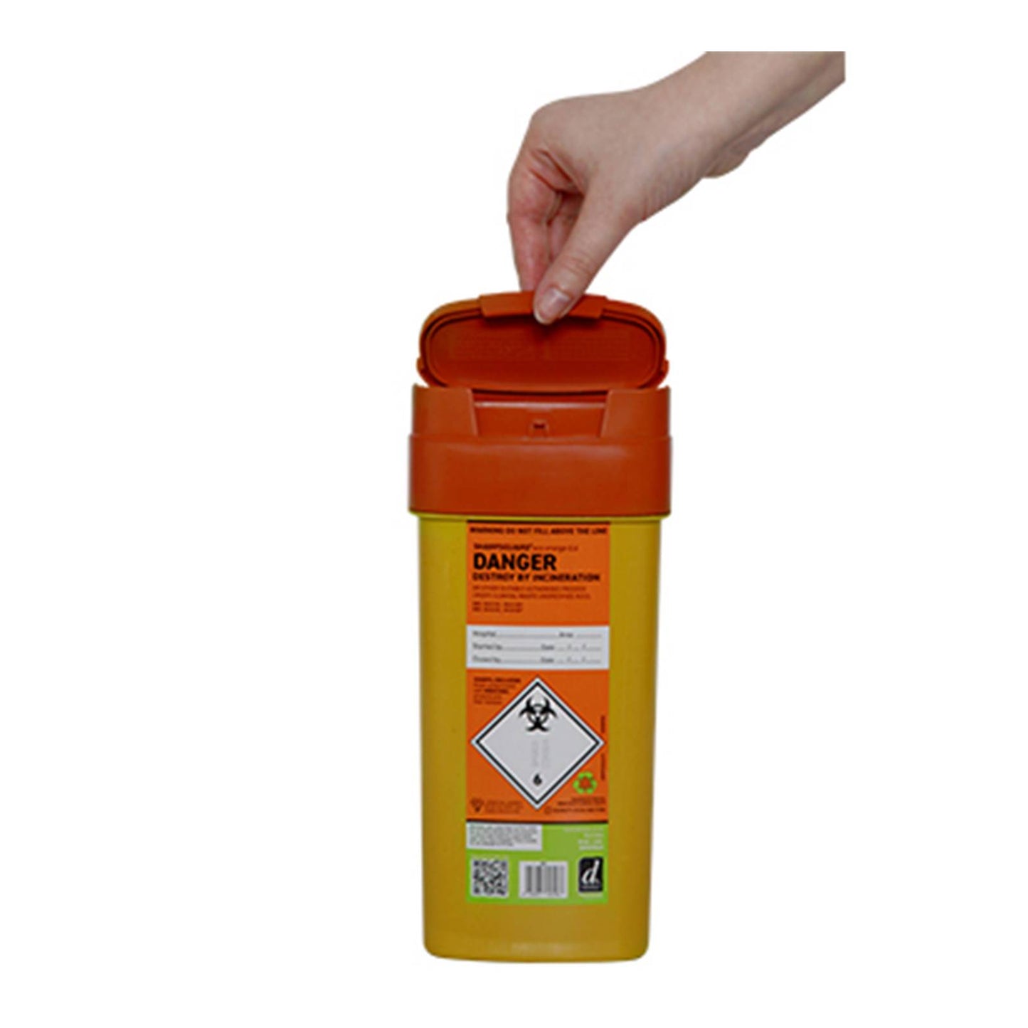 0,6 liter Sharpsguard oranje scherpe afvalbak