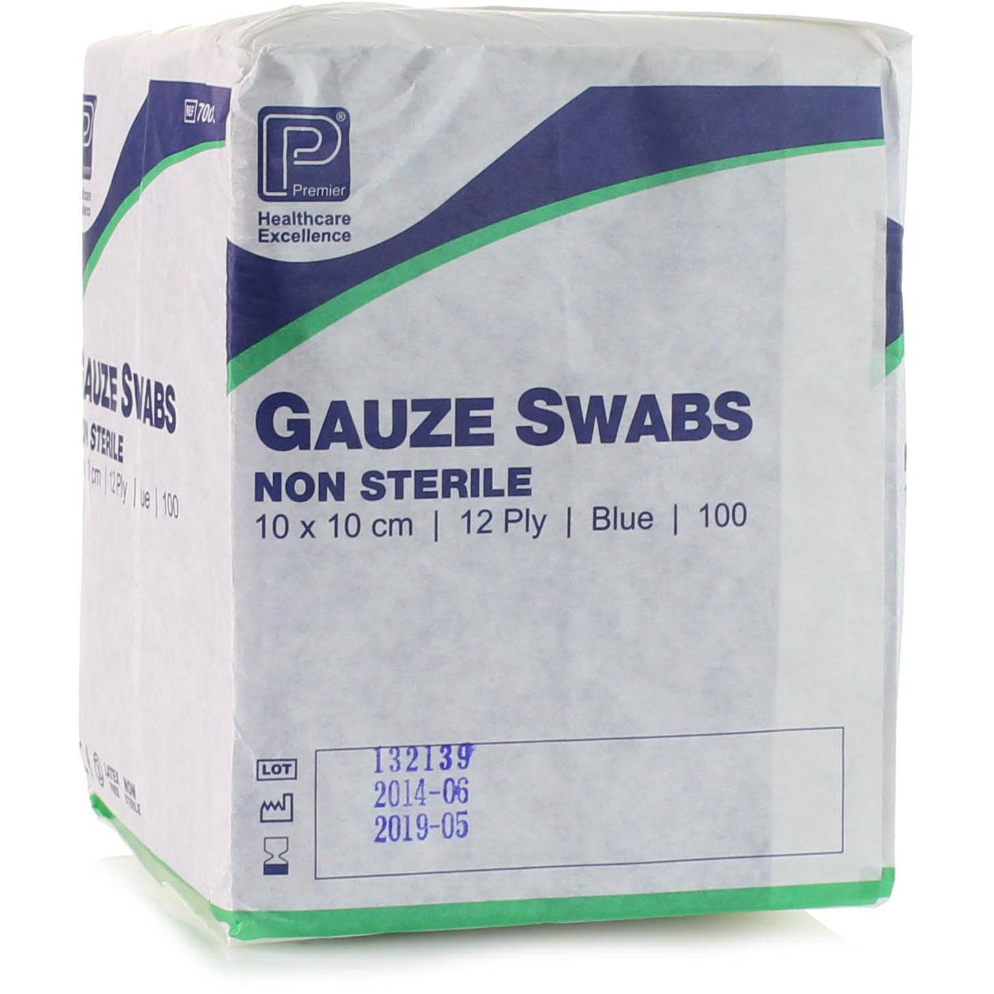 10 cm x 10 cm 12-laags Premier blauwe wattenstaafjes, 100 stuks