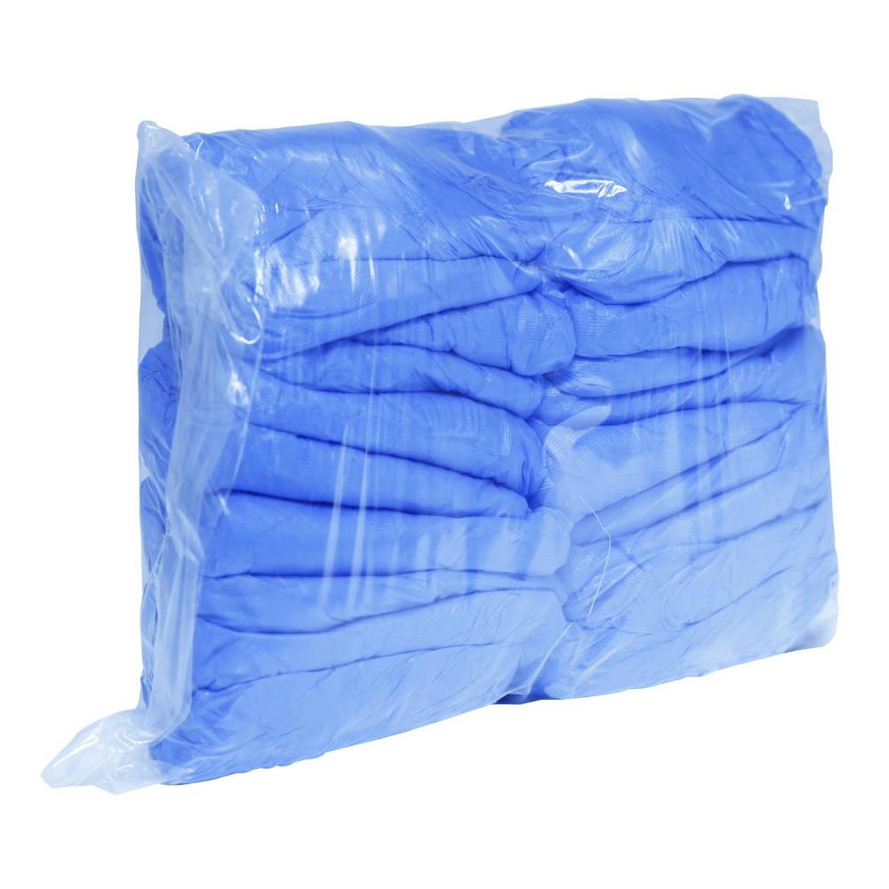 Blauwe overschoenen CPE maat 5-11, set van 100
