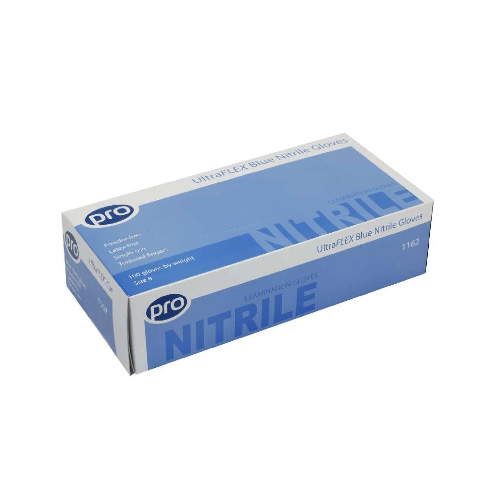 PRO UltraFLEX blauwe nitrilhandschoenen, doos van 100