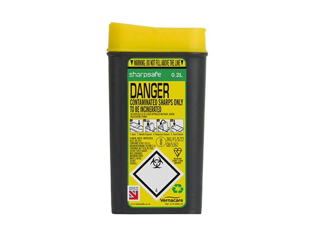 0,2 liter Sharpsafe Gele Bloemblaadjesopening Snijafvalbak