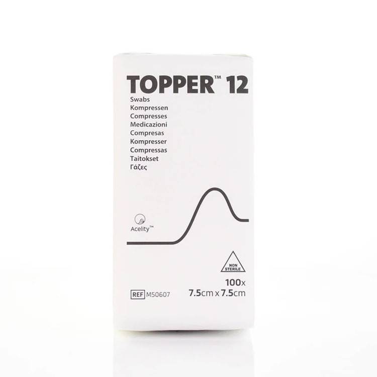 7,5 cm x 7,5 cm Topper 12 Swabs Verpakking van 100