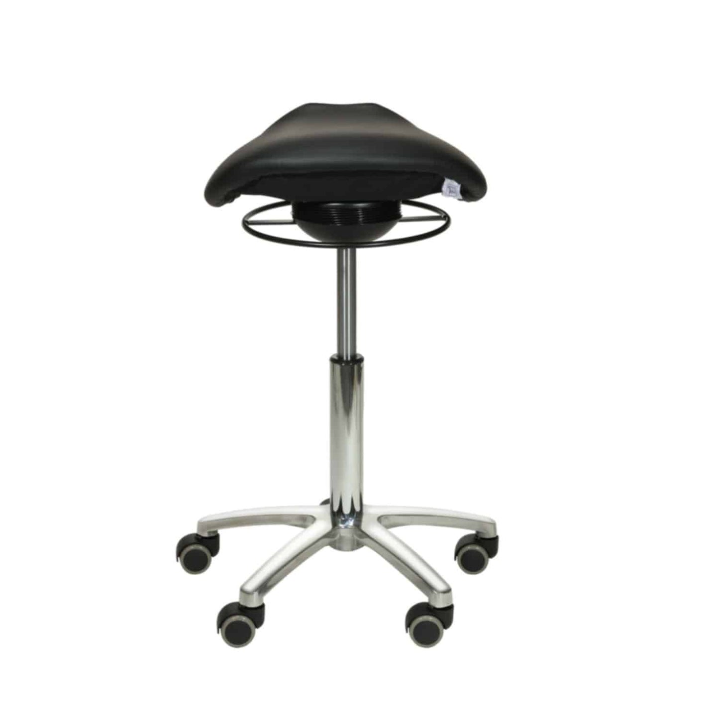 Black Saddle Stool with Swing Mechanism - UKMEDI