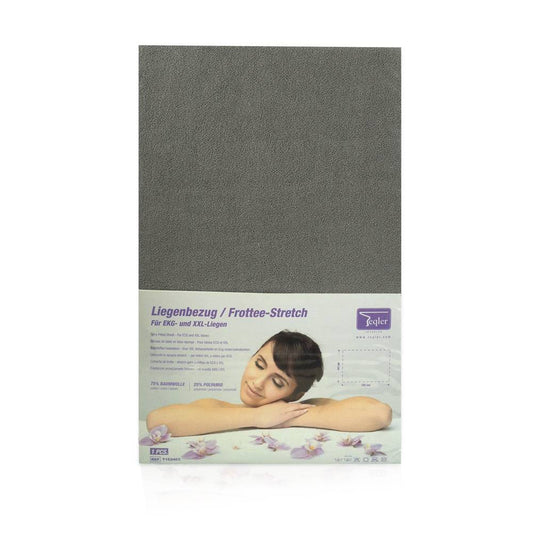 80 x 195 cm Terry Fitted Sheet for Exam & ECG Tables Grey - UKMEDI