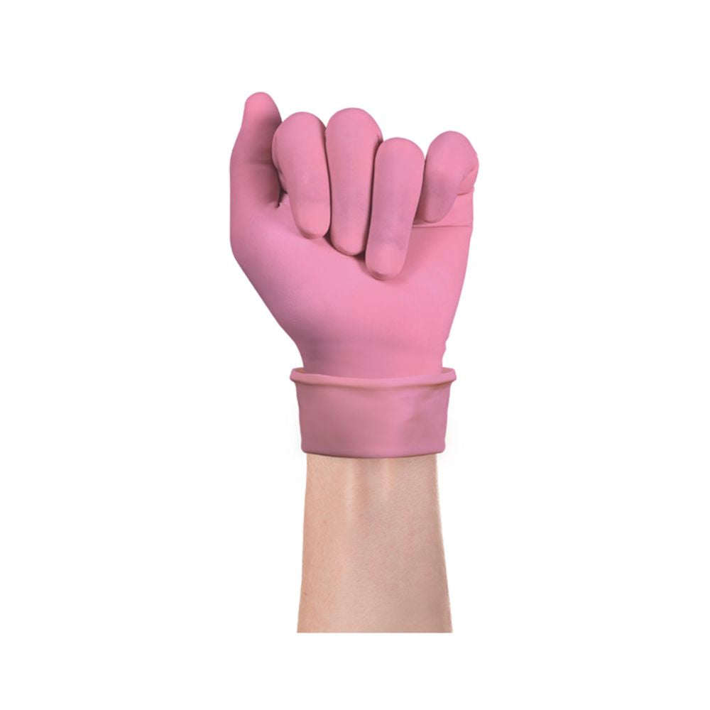 Roze Ansell Micro-Touch NitraFree nitril onderzoekshandschoenen, doos van 100