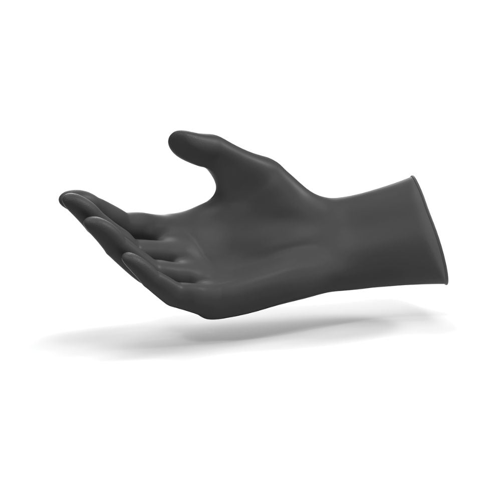 Zwarte Ansell Microflex MidKnight Touch nitril-onderzoekshandschoenen, doos van 100