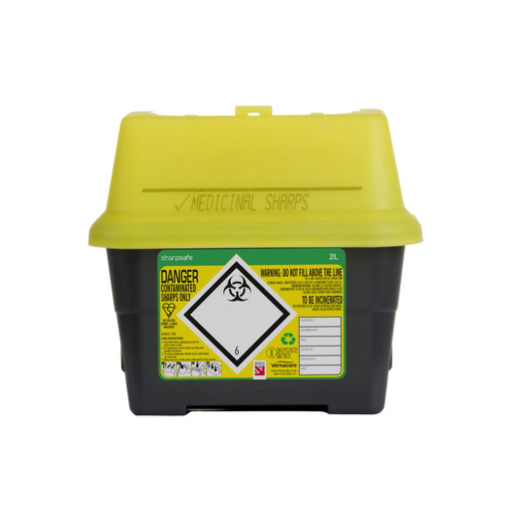 2 Liter Sharpsafe Gele Afvalcontainer