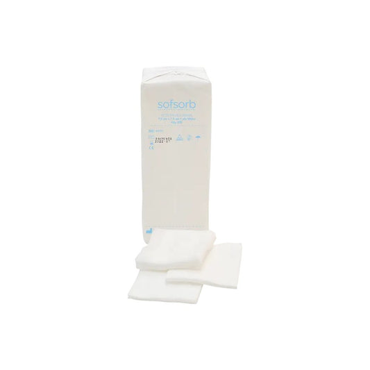 7,5 cm x 7,5 cm 4-laags Sofsorb non-woven wattenstaafjes, pakket van 200