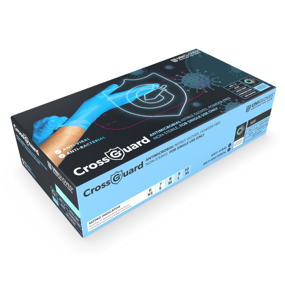 CROSSGUARD antimicrobiële nitrilhandschoenen, doos van 100