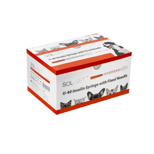 Sol-Vet 1 ml 29 g x 0,5 inch U40-spuit met vaste naald