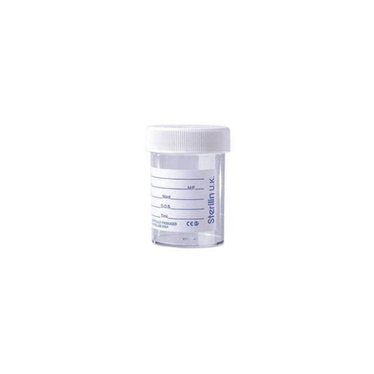 60ml Sterilin Urinefles met Etiket