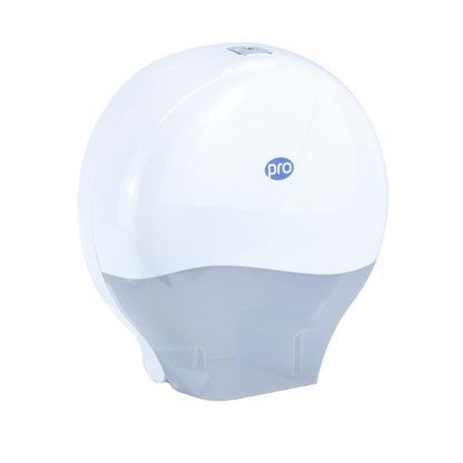 PRO Mini Jumbo Toilet Roll Dispenser White
