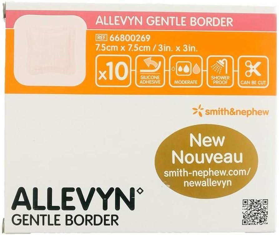 Allevyn Gentle Border 7,5 cm x 7,5 cm zelfklevend schuimverband