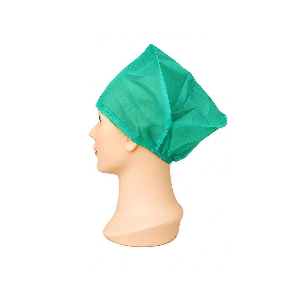 Green Omnitex Disposable Theatre Cap with Elastic Back Box of 100