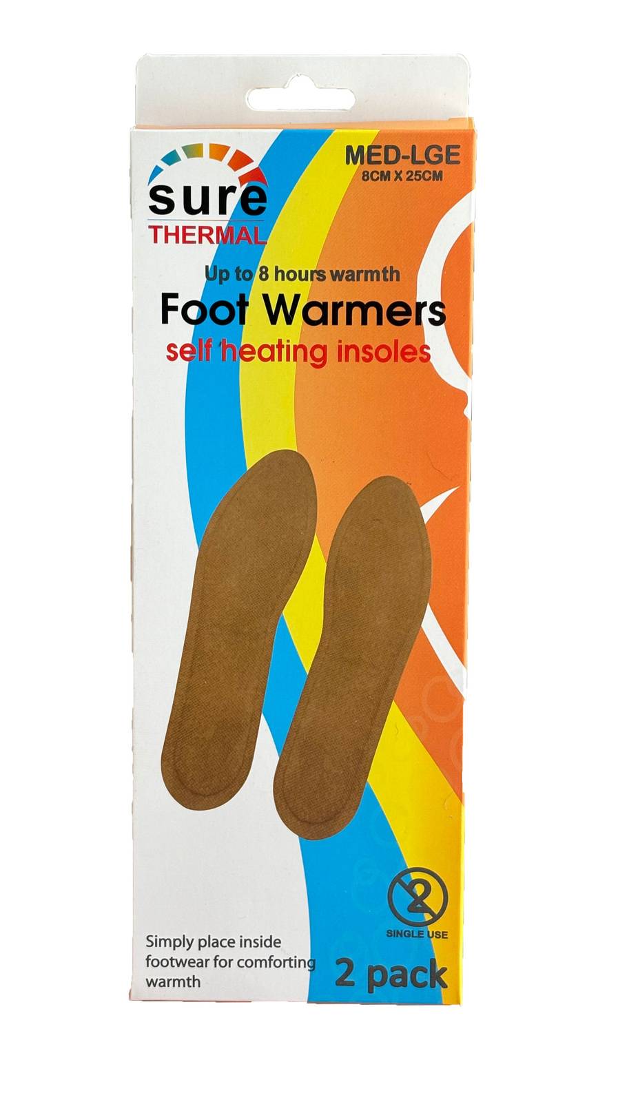 Sure Thermal Foot Warmer 2 Pack Med / Lge