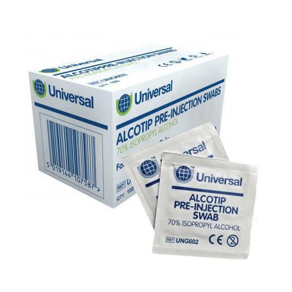 Universele Alcotip pre-injectie-wattenstaafjes 70% alcoholdoekjes