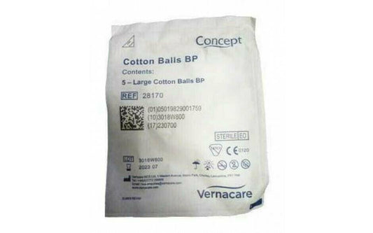 Sterile Large Cotton Wool Balls - Pack of 5 28170 UKMEDI.CO.UK