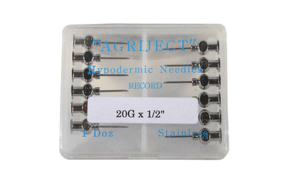 20 g 1/2 inch Agriject Record Fit-naalden x 12