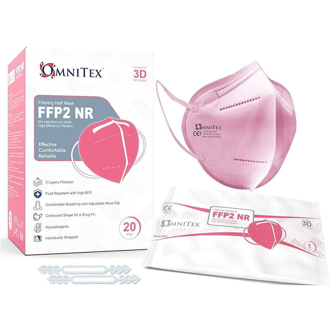 FFP2 Maskers x 20 - Roze