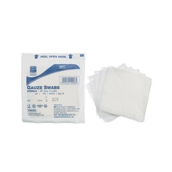 5 x 5 Sterile Gauze Swabs Single Pack of 5 - UKMEDI