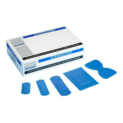 Sterochef Assortiment blauwe detecteerbare pleisters x 100