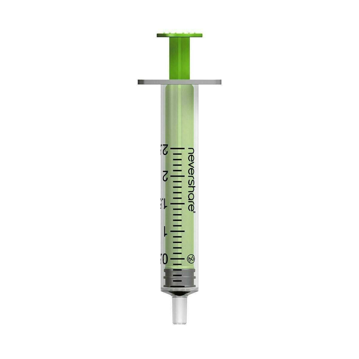 2,5 ml Nevershare groene Luer Slip-spuiten