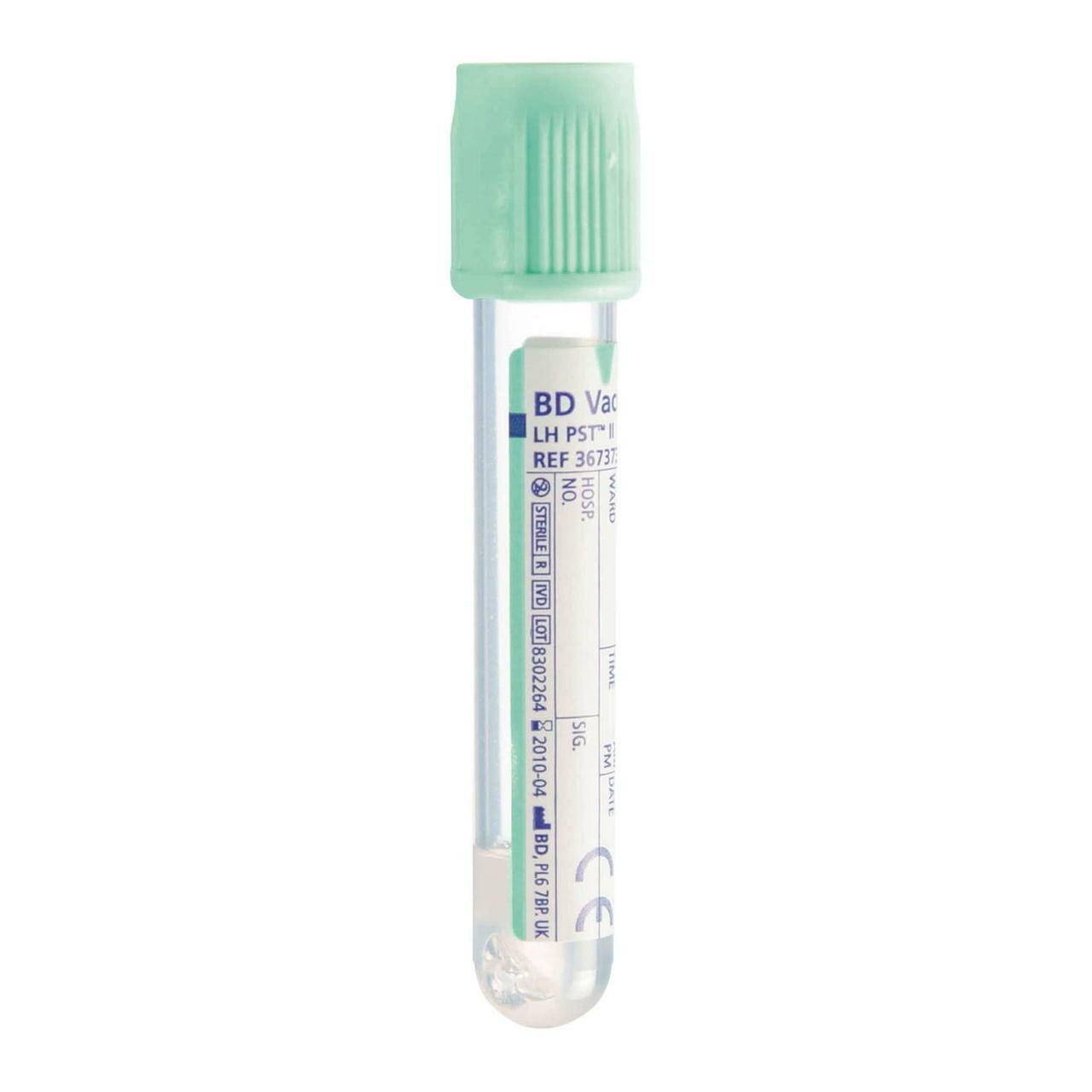 BD Vacutainer PST II plastic tube van 8 ml met lichtgroene Hermogard-sluiting