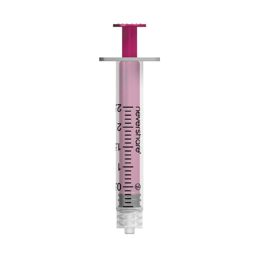 2,5 ml roze Nevershare Luer Lock-spuiten