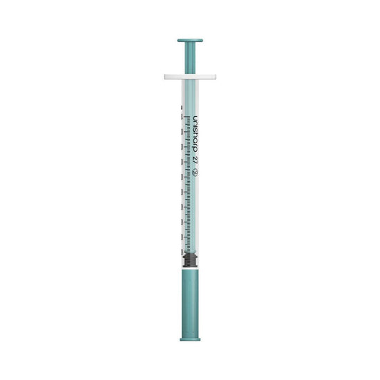 1ml 0,5 inch 27g Teal Green Unisharp spuit en naald u100