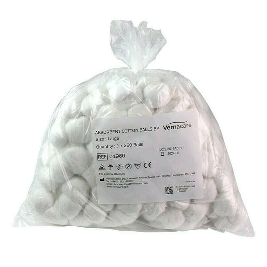 Large Cotton Wool Balls 250 non sterile MEDI-CW250 UKMEDI.CO.UK