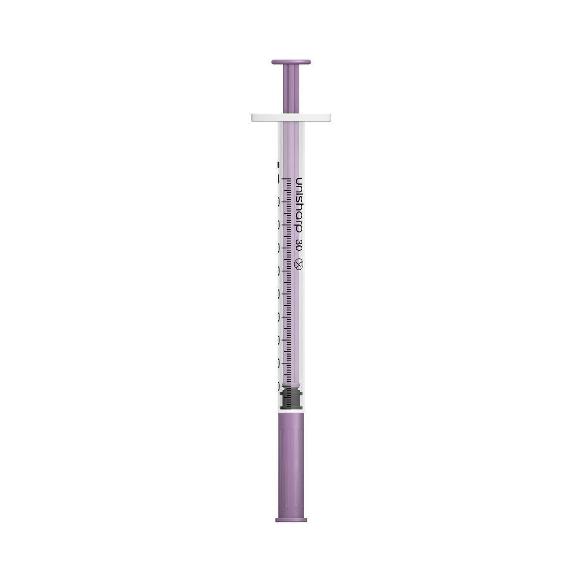 1ml 0,5 inch 30g Paarse Unisharp spuit en naald u100