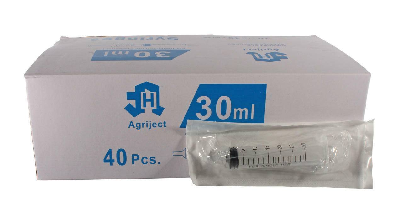 30ml Agriject-spuit Luer-Slip Zijtip