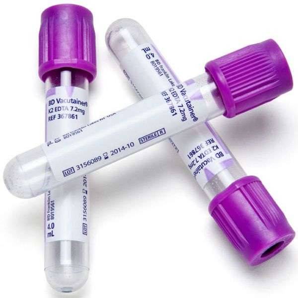 BD Vacutainer 4 ml EDTA K2E lavendelbloedafnamebuisjes