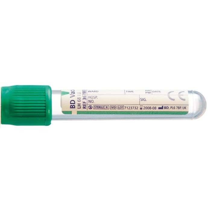 BD Vacutainer 6 ml plastic lithiumheparinebuis groene Hemogard-sluiting