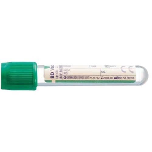 BD Vacutainer 4 ml plastic lithiumheparinebuis, groene Hemogard-sluiting