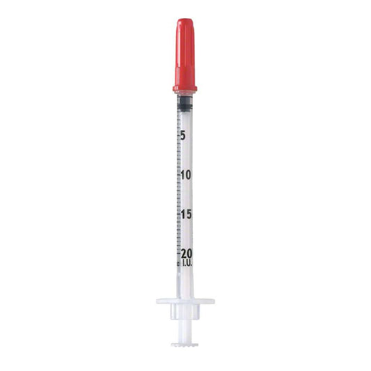 U40-spuit van 0,5 ml, 29 g x 0,5 inch, met vaste naald