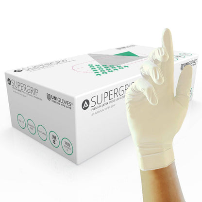 Unicare Supergrip Premium Latex Onderzoekshandschoenen Doos van 100