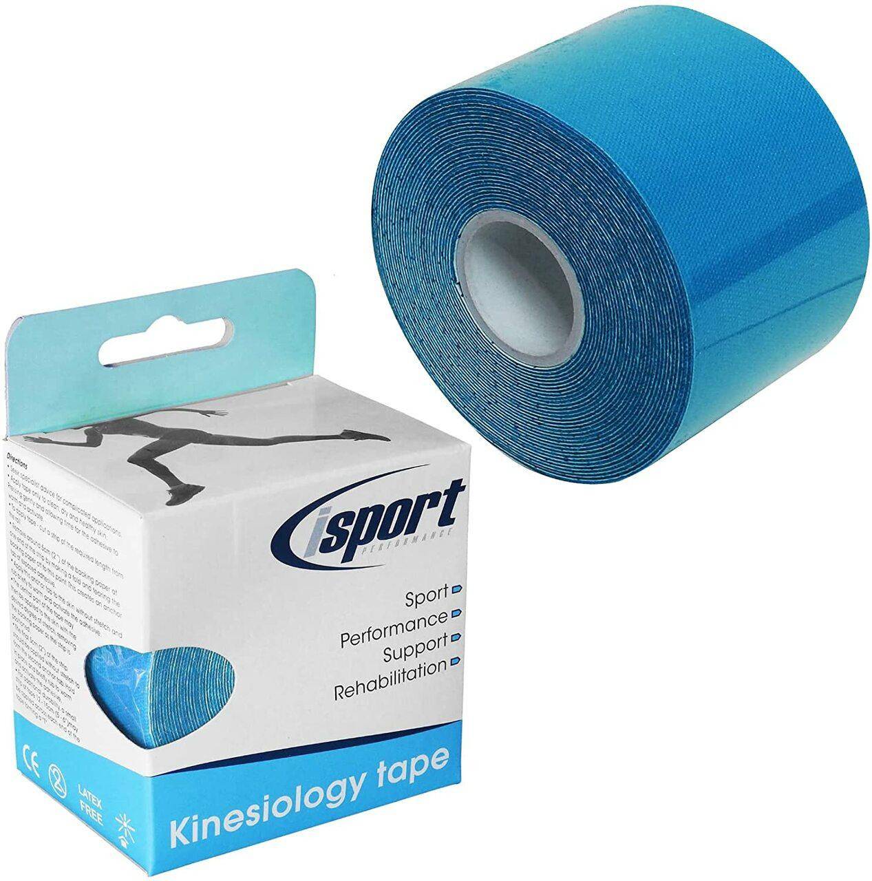 Blauwe Kinesiologietape 5 cm x 5 m isportprestaties