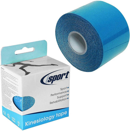 Blauwe Kinesiologietape 5 cm x 5 m isportprestaties