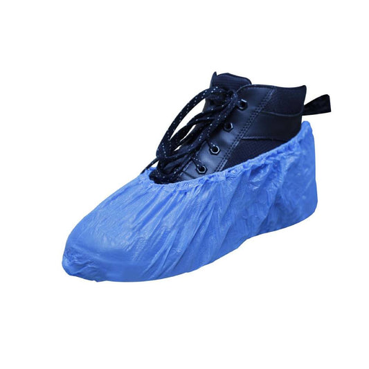 Blauwe overschoenen CPE maat 5-11, set van 100