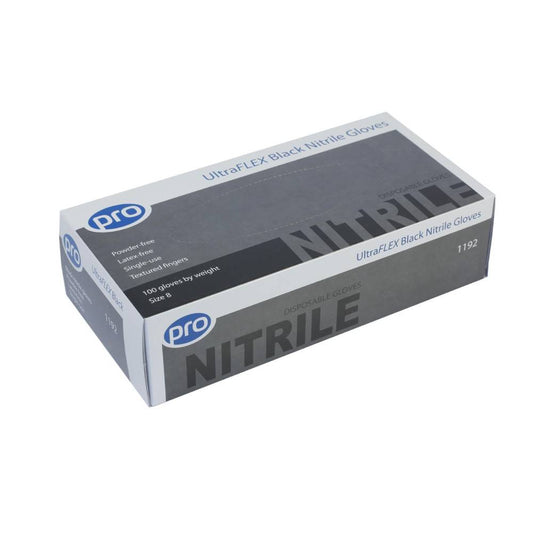 PRO UltraFLEX zwarte nitrilhandschoenen, doos van 100